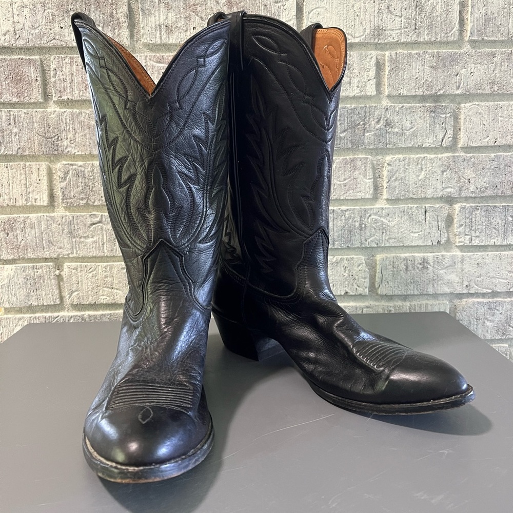 Nocona Mens preowned black cowboy boots size 10.5